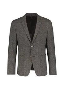 Jerseysakko Lerros "Lerros Blazer mit modern-lebendigem Fischgratmuster" Gr. 56, grau (ebony) Herren Sakkos