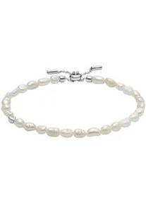 Armband Skagen "Schmuck Geschenk Edelstahl Armkette AGNETHE PEARL, SKJ1833040" Armbänder Gr. Edelstahl-Perlen, silberfarben (edelstahlfarben, weiß) Damen mit Süßwasserzuchtperle