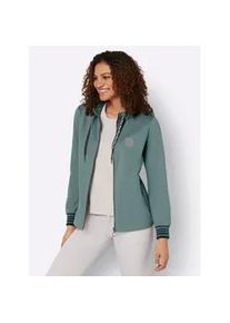 Shirtjacke Casual Looks "Sweatjacke" Gr. 40, grün (jade) Damen Shirts