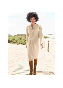 A-Linien-Kleid Heine "Cord-Kleid" Gr. 46, Normalgrößen, beige (sand) Damen Kleider