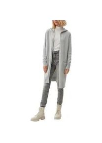 Kapuzenstrickjacke s.Oliver Gr. 40, grau (light grey) Damen Strickjacken ohne Verschluss, mit Seitentaschen