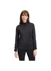 Kurzarmshirt Betty Barclay "Betty Barclay Leicht transparentes Shirt mit Raffung" Gr. 42, schwarz Damen Shirts Material