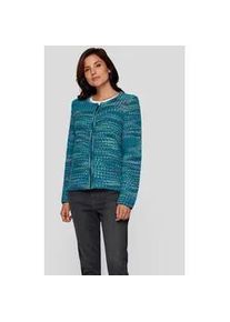 Strickjacke Rabe Gr. 38, blau (petrol) Damen Strickjacken mit Reißverschluss