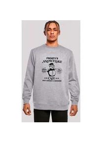 Sweatshirt F4NT4STIC "Frostys Snowflake Cafe Retro Weihnachten Sign" Gr. S, grau (erdgrau) Herren Sweatshirts Premium Qualität, Christmas Collection