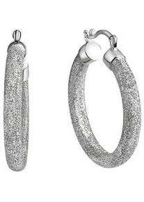 Paar Creolen Celesta "925 Silber rhodiniert diamantiert" Ohrringe Gr. ONE-SIZE, Silber 925 (Sterlingsilber), silberfarben (silbergrau) Damen