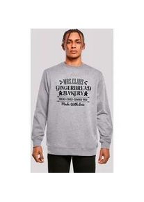 Sweatshirt F4NT4STIC "Santas Gingerbread Bakery Retro Weihnachten" Gr. 3XL, grau (erdgrau) Herren Sweatshirts Premium Qualität, Christmas Collection