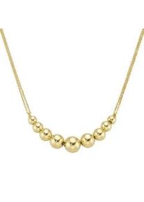 Collier Smart Jewel "Mittelteil mit Kugeln, Silber 925" Halsketten Gr. 45cm, Silber 925 (Sterlingsilber), goldfarben (gold) Damen