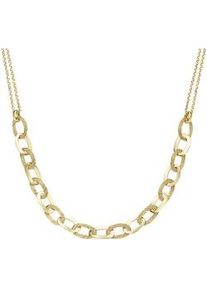 Collier Smart Jewel "ovale Glieder hochglänzend und strukturiert, Silber 925" Halsketten Gr. 45cm, Silber 925 (Sterlingsilber), goldfarben (gold) Damen