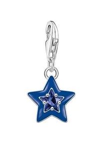 Charm Stern Thomas Sabo "mit Steinen und Kaltemaille, 2039-041-13, 2043-496-7, 2044-041-14" Charms bunt (silberfarben-blau + blau) Damen mit Glas-Keramik Stein oder Zirkonia (synth.)