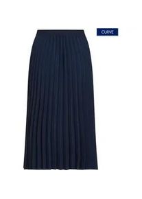 Plisseerock Tommy Hilfiger Curve "CRV FLUID PLEATED MIDI SKIRT" Gr. 50, blau (dark night navy) Damen Röcke in Großen Größen, Logo-Print