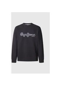 Sweatshirt Pepe Jeans "DORIAN CREW" Gr. L, schwarz Herren Sweatshirts mit Logo-Druck im Used Look