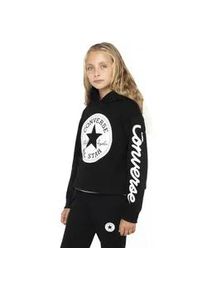 Kapuzensweatshirt Converse "CHUCK PATCH CROPPED HOODIE - für Kinder" Gr. 152/158 (XL), schwarz Kinder Sweatshirts