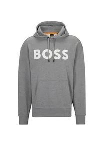 Hoodie BOSS ORANGE "WebasicHood" Gr. M, grau (pastel grey) Herren Sweatshirts mit weißem Logodruck