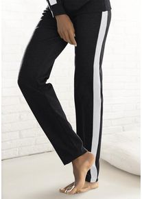 BENCH. LOUNGEWEAR Loungehose mehrfarbig Gr. 32/34 für Damen. Mit Logodruck. Bequem. Nachhaltig.