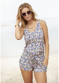 Buffalo Kurzoverall blau Gr. 44 für Damen. Mit V-Ausschnitt. Figurumspielend. Nachhaltig.