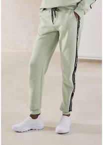 French Connection Sweathose 'FCStudio' grün Gr. 32/34 für Damen. Mit Logodruck, Kontraststreifen, Bindebänder, Druck. Bequem. Nachhaltig.