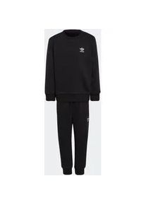 Trainingsanzug Adidas ORIGINALS "CREW SET" Gr. 104, schwarz Kinder Sportanzüge