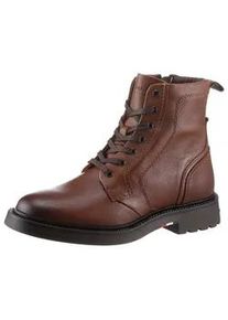 Schnürboots Tommy Hilfiger "HILFIGER COMFORT LWT LTH BOOT" Gr. 44, braun (cognac) Herren Schuhe Blockabsatz, Schnürstiefelette, Businessschuh in schmaler Form