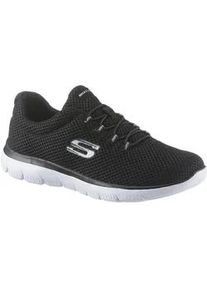 Slip-On Sneaker Skechers "Summits" Gr. 35, schwarz Damen Schuhe Slipper, Freizeitschuh, Komfortschuh mit gepolstertem Schaftrand