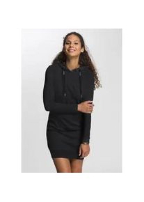 Sweatkleid Ragwear "BESS O" Gr. XS (34), N-Gr, schwarz (black 1010) Damen Kleider Hoodie mit Tunnelzug-Kapuze