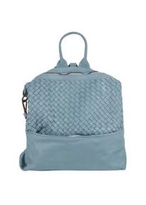 Cityrucksack Samantha Look Gr. B/H/T: 31cm x 31cm x 9cm, blau Rucksäcke echt Leder, Made in Italy