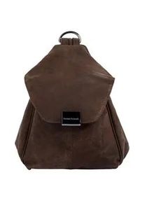 Cityrucksack Bruno Banani Gr. B/H/T: 25cm x 20cm x 9cm, braun Rucksäcke echt Leder