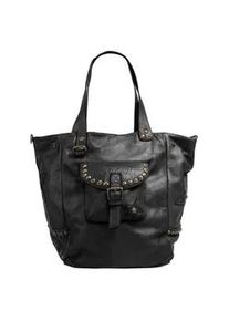 Shopper Samantha Look Gr. B/H/T: 54cm x 37cm x 22cm onesize, schwarz Damen Taschen echt Leder, Made in Italy