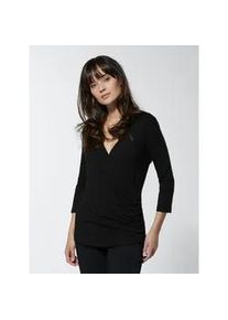 CRÉATION L Wickelshirt CREATION L PREMIUM "Lyocell-Shirt" Gr. 42, schwarz Damen Shirts