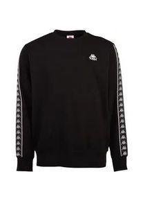 Sweater Kappa Gr. S (44/46), schwarz (caviar) Herren Sweatshirts mit hochwertigem Jacquard Logoband an den Ärmeln