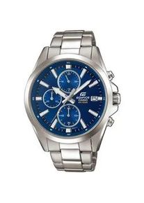 Chronograph Casio EDIFICE "EFV-560D-2AVUEF" Armbanduhren silberfarben (edelstahlfarben-silberfarben) Herren Quarzuhr, Armbanduhr, Herrenuhr, Stoppfunktion, bis 10 bar wasserdicht