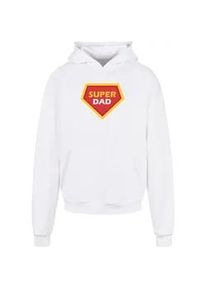 Kapuzensweatshirt Merchcode "Merchcode Herren Fathers Day - Super dad Ultra Heavy Hoody" Gr. 4XL, weiß Herren Sweatshirts