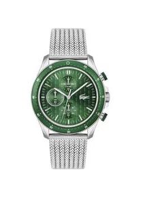 Chronograph Lacoste "NEO HERITAGE, 2011255" Armbanduhren grün (silberfarben) Herren Quarzuhr, Armbanduhr, Herrenuhr, Stoppfunktion, Edelstahlarmband