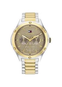 Multifunktionsuhr Tommy Hilfiger "CLASSIC, 1782658" Armbanduhren goldfarben (silberfarben-goldfarben) Damen Quarzuhr, Armbanduhr, Damenuhr, Herrenuhr, Datum, Edelstahlarmband