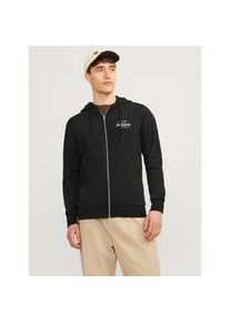 Jack & Jones Sweatjacke JACK & JONES "JJFOREST SWEAT ZIP HOOD" Gr. S, schwarz Herren Sweatjacken