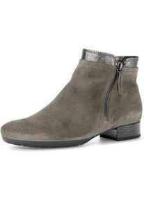 Stiefelette Gabor "Pisa" Gr. 43, goldfarben (taupe-bronzefarben) Damen Schuhe Blockabsatz, Ankleboots, Komortschuh in Weite H (= sehr weit)