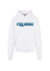 Kapuzensweatshirt Merchcode "Merchcode Herren Grand San Diego Skyline Ultra Heavy Hoody" Gr. 4XL, weiß Herren Sweatshirts