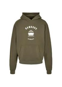 Kapuzensweatshirt Merchcode "Merchcode Herren Hamburg X Ultra Heavy Hoody" Gr. XL, grün (olive) Herren Sweatshirts