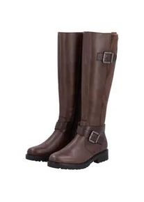 Stiefel Remonte "Liz Hurley-Collection" Gr. 41, Normalschaft, braun (dunkelbraun) Damen Schuhe Blockabsatz, Herbstmode, Langschaftstiefel mit Innenreißverschluss