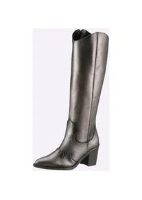 Stiefel Heine Gr. 39, schwarz (anthrazit-metallic) Damen Schuhe