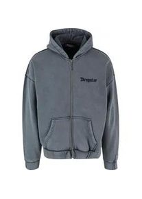 Sweatjacke DROPSIZE "Dropsize Herren Dropsize Super Heavy Blank Zip Cardigan" Gr. XS, grau (washedgrau) Herren Sweatjacken