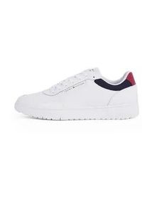 Plateausneaker Tommy Hilfiger "TH BASKET CORE LITE LTH" Gr. 42, bunt (weiß-dunkelblau-rot) Herren Schuhe Freitzeitschuh, Schnürschuh, Halbschuh mit gepolstertem Schaftrand