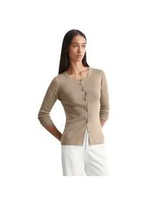 Marc O'Polo Cardigan MARC O'POLO "aus feiner Merinowolle" Gr. XL, beige Damen Strickjacken