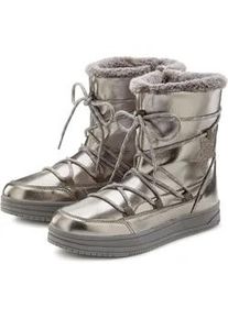 Winterboots Lascana Gr. 39, grau / silberfarben Damen Schuhe mit Warmfutter & Glitzerdetail, Snow Boots, Winterstiefel, Stiefelette