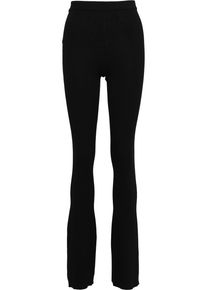 Urban Classics Damen Leggings "Urban Classics Damen Ladies Rib Knit Bootcut Leggings", schwarz, Gr. M, unifarben, 35% Viskose, 35% Polyacryl, 30%