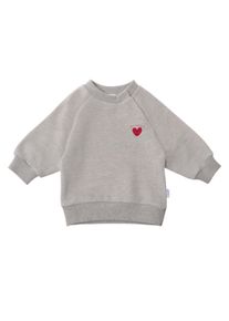 Liliput Herren Sweatshirt "Herz", grau, casual, Gr. 98, bedruckt, 80% Baumwolle, 20% Polyester, Sweatshirts, aus super weichem Material