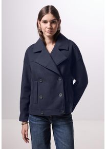Damen Cabanjacke, blau, casual, Gr. 42, STREET ONE STUDIO, unifarben, Stoff, Obermaterial: 90% Polyester, 10% Viskose; Futter: 100% Polyester,