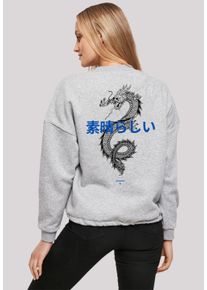 F4NT4STIC Damen Sweatshirt "Dragon", grau, casual, Gr. XL, Obermaterial: 65% Baumwolle, 35% Polyester, Sweatshirts, Print