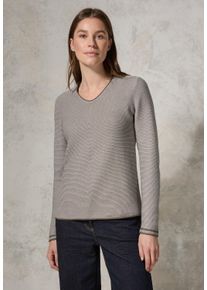 Cecil Damen Strickpullover, grau, casual, Gr. XL, unifarben, Web, 100% Baumwolle, Pullover, Feinstrick