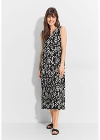Cecil Damen Jerseykleid, schwarz, casual, Gr. XXL, gemustert, Jersey, 95% Viskose, 5% Elasthan, Kleider, aus Viskose