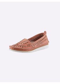 Andrea Conti Damen Slipper, Gr. 41, orange, Leder, Rindsleder, Rindsleder, sportlich, Schuhe